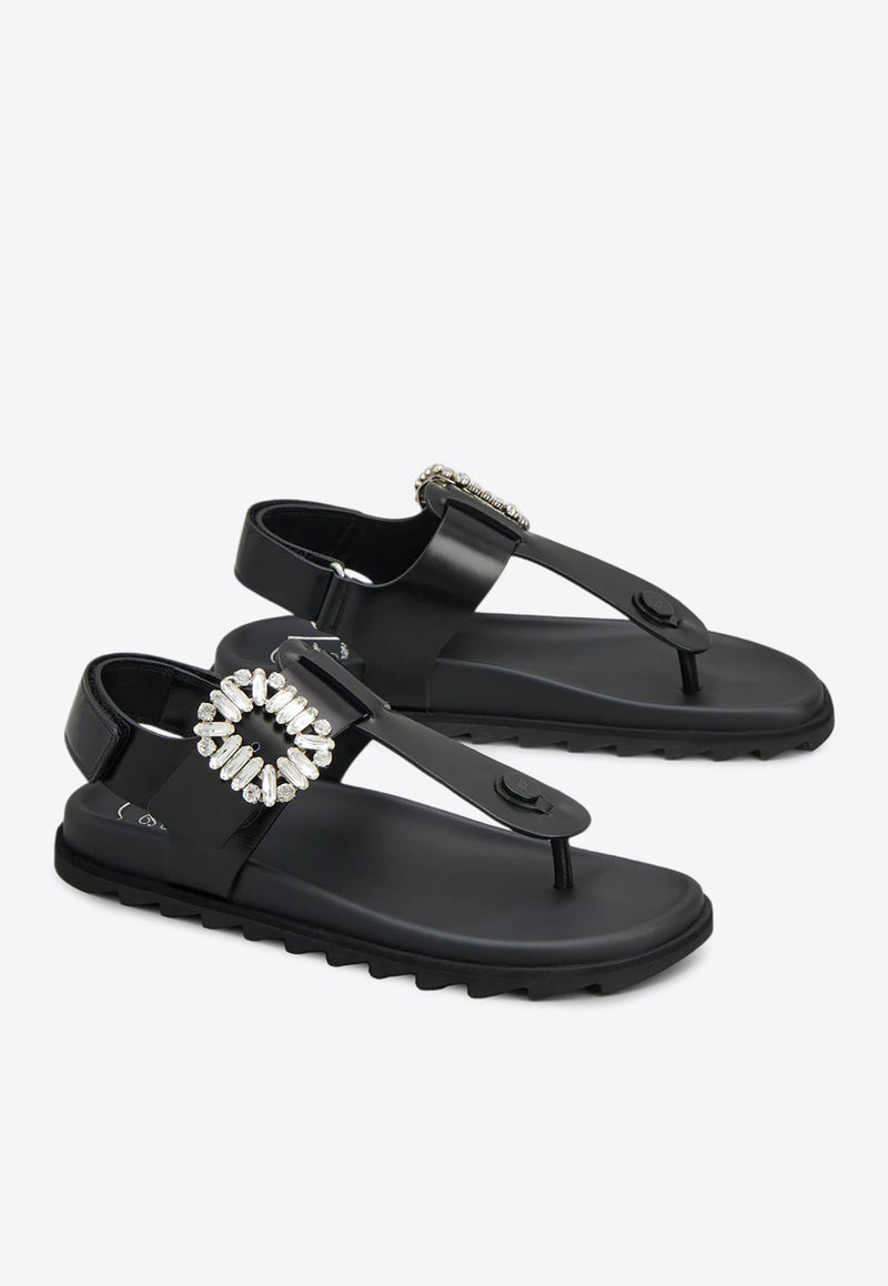 Slidy Viv
 Crystal-Buckle Thong Sandals RVW45838890BSSB999 B999