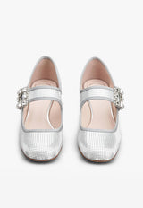 Roger Vivier Trés Vivier  45 Crystal Buckle Babies Pumps RVW51936130S77B200 B200 Silver