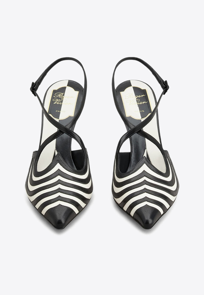 I Love Slingback 85 Pumps in Striped Leather RVW53040130F440G45 0G45