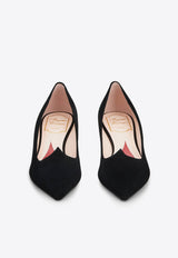 Roger Vivier I Love 45 Suede Pumps Black RVW54324540HR0/Q_ROGVI-B999