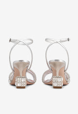 Roger Vivier Bling Cube 75 Crystal Embellished Sandals RVW64935460M7P4387 4387 Silver