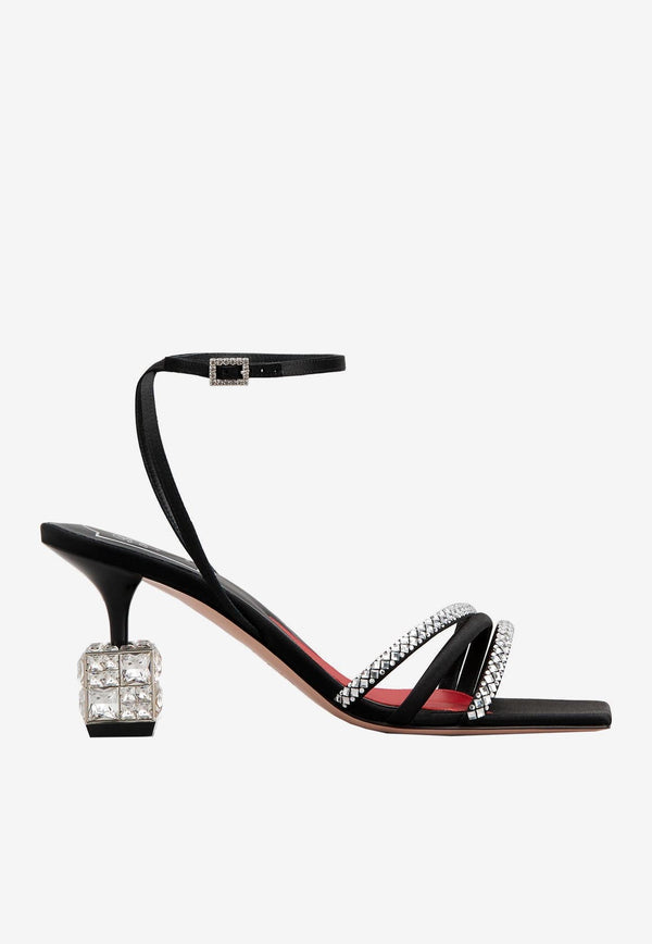 Roger Vivier Bling Cube 75 Crystal Embellished Sandals RVW64935460RS0B999 B999 Black