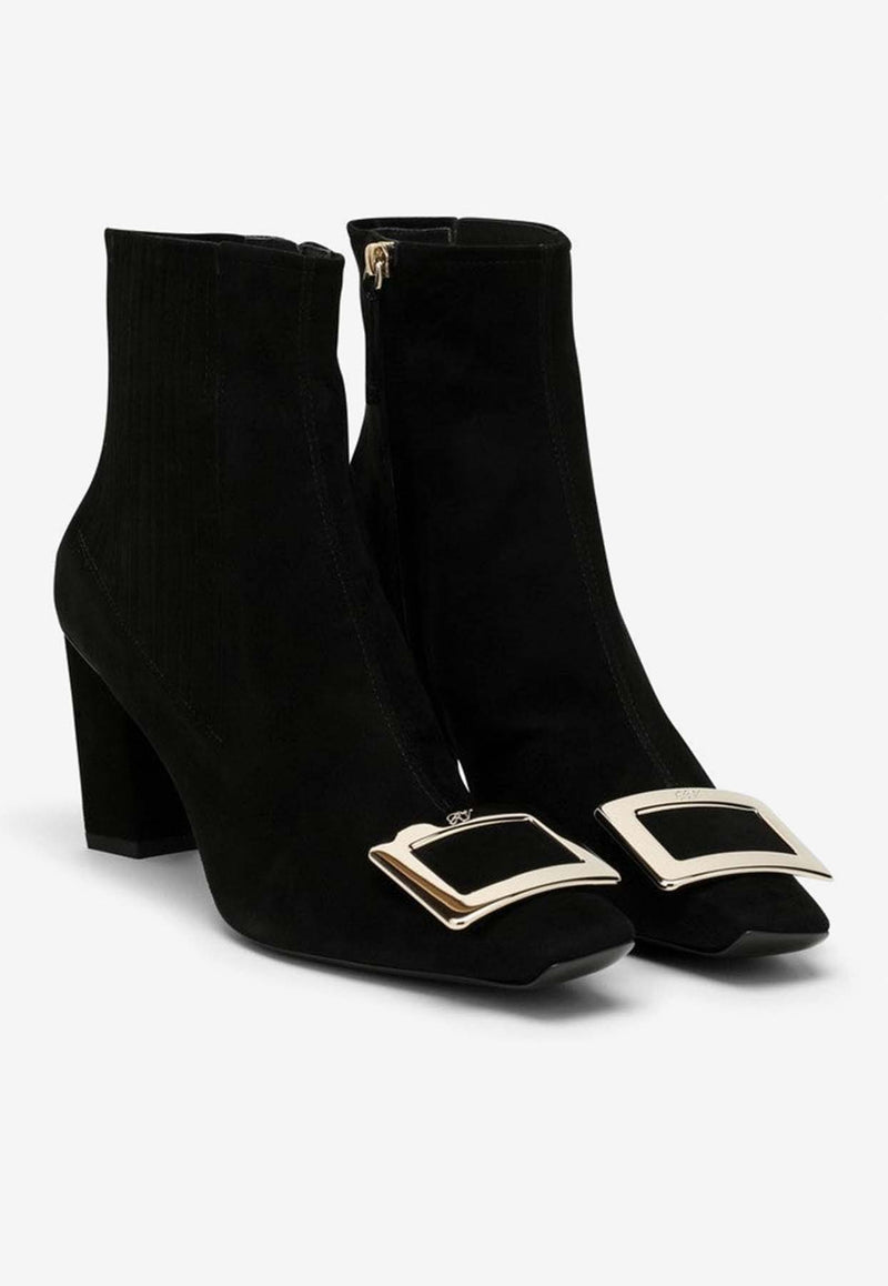 Roger Vivier Belle Vivier 75 Ankle Boots in Suede RVW71330330HR0/N_ROGVI-B999