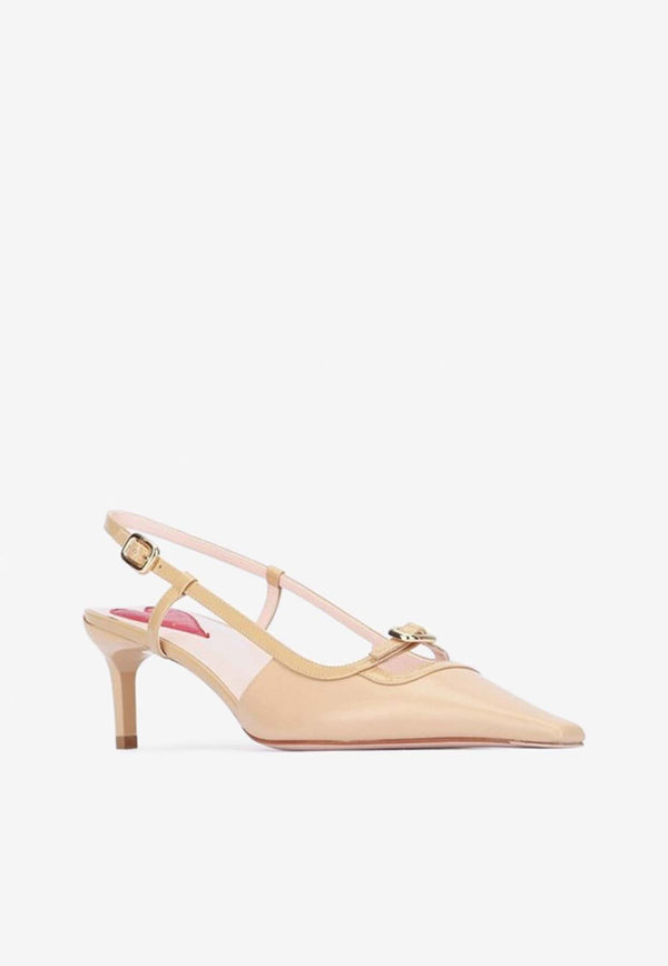 Roger Vivier Viv
 Canard 55 Slingback Pumps Beige RVW72237660CH5/Q_ROGVI-C209