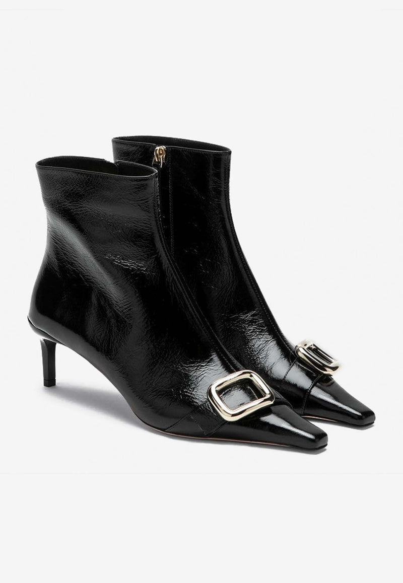 Roger Vivier Viv Canard 55 Leather Ankle Boots Black