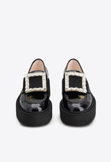 Roger Vivier Viv
 Rangers Crystal Embellished Leather Loafers Black RVW74025880MRK/Q_ROGVI-B999