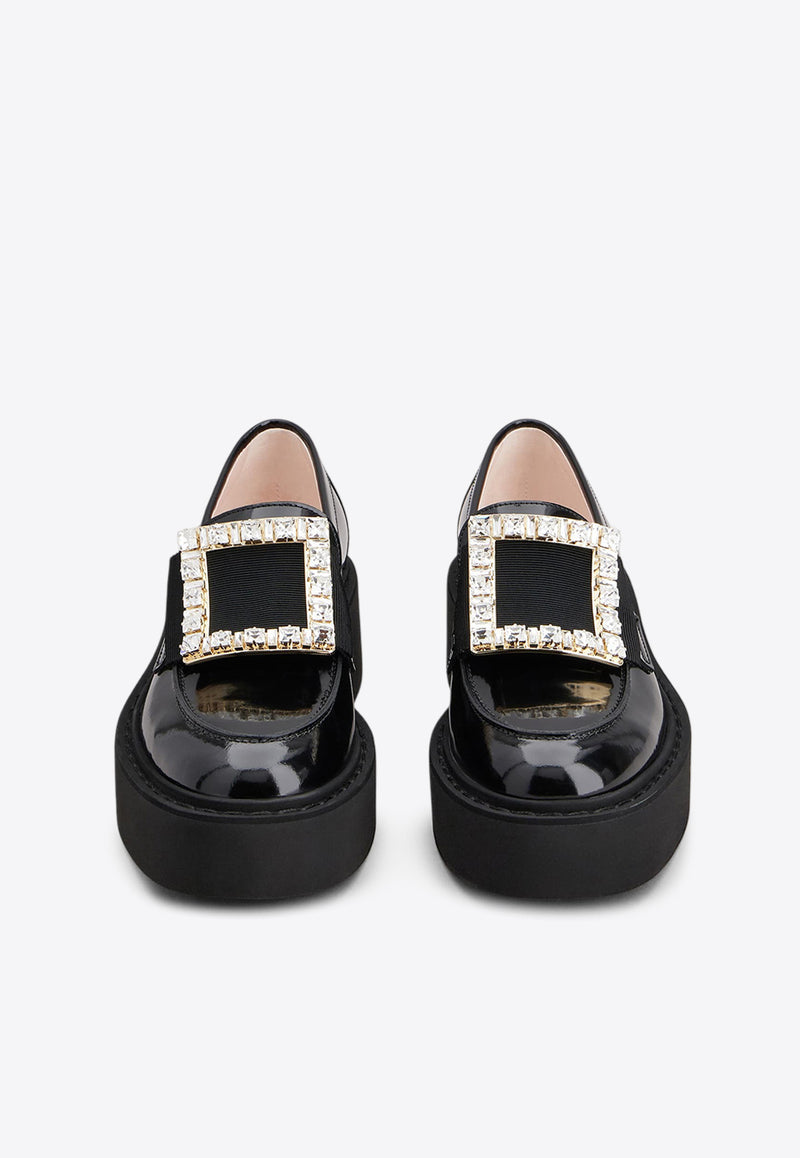 Roger Vivier Viv
 Rangers Crystal Embellished Leather Loafers Black RVW74025880MRK/Q_ROGVI-B999