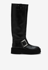 Roger Vivier Rangers Knee-High Biker Boots Black RVW74038990TTQ/P_ROGVI-B999