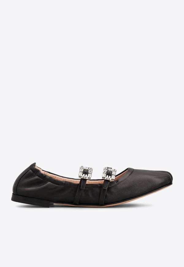 Crystal-Buckle Mary Jane Ballet Flats RVW7433907091TB999 B999