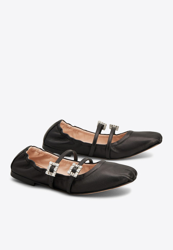 Crystal-Buckle Mary Jane Ballet Flats RVW7433907091TB999 B999