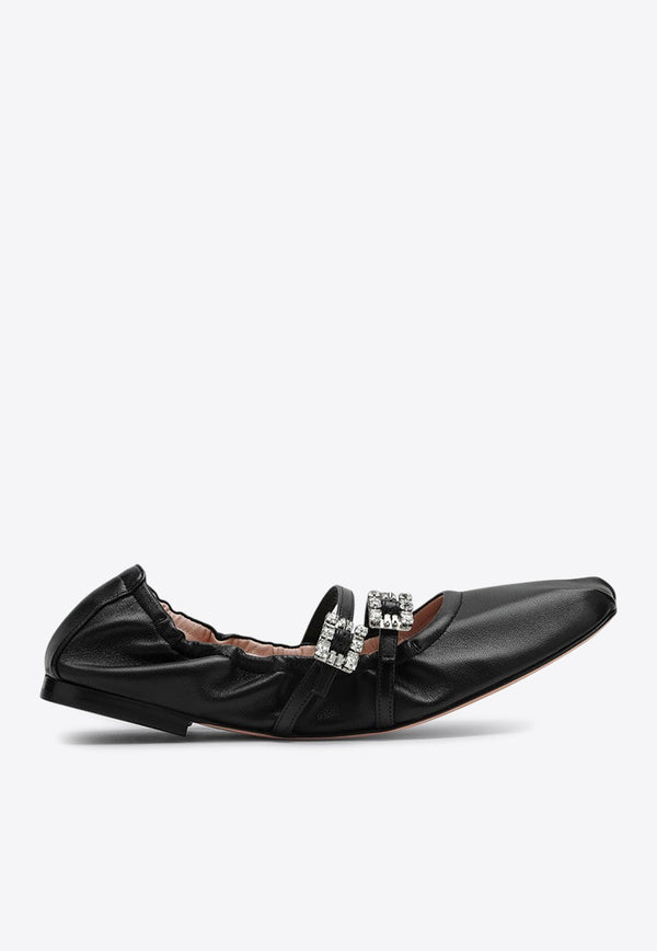 Roger Vivier Mary-Jane Nappa Leather Ballet Flats Black RVW7433907091T/P_ROGVI-B999