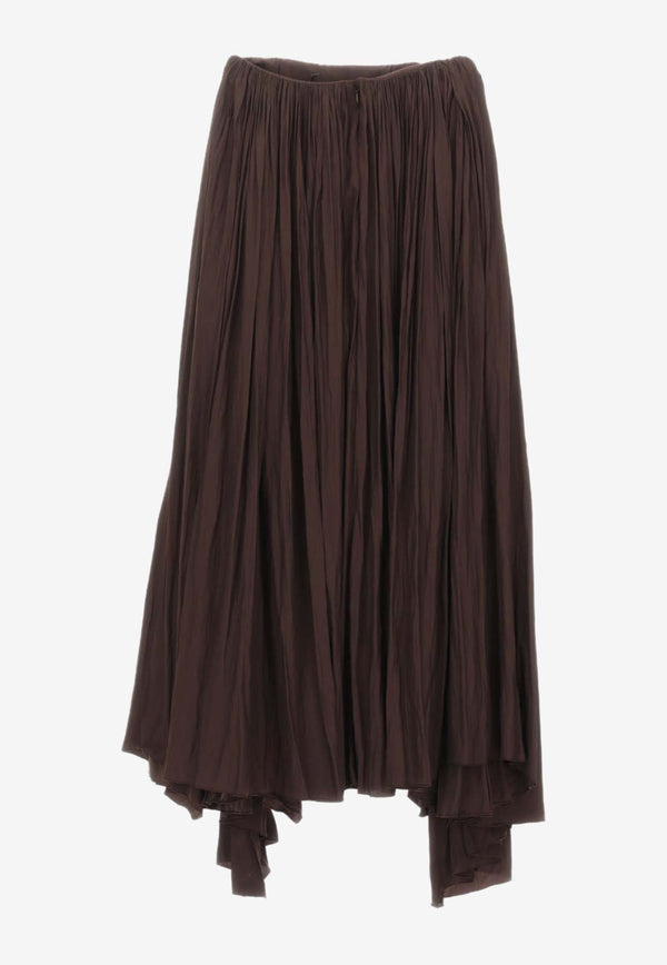 Lanvin Asymmetrical Maxi Skirt Brown RWST0021_4778_652