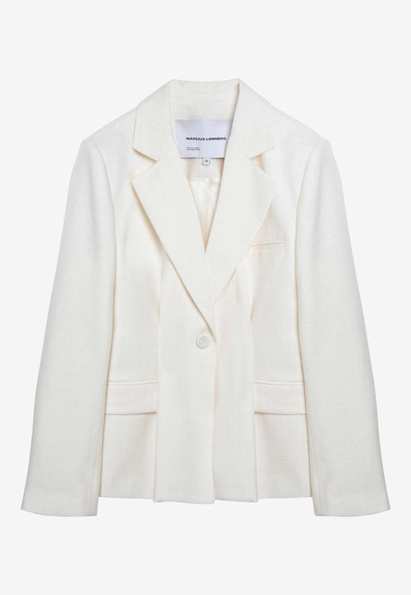 Margaux Lonnberg Ryder Single-Breasted Wool Blend Blazer White RYDERWO/O_LON-WHT