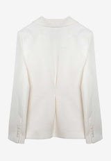 Margaux Lonnberg Ryder Single-Breasted Wool Blend Blazer White RYDERWO/O_LON-WHT