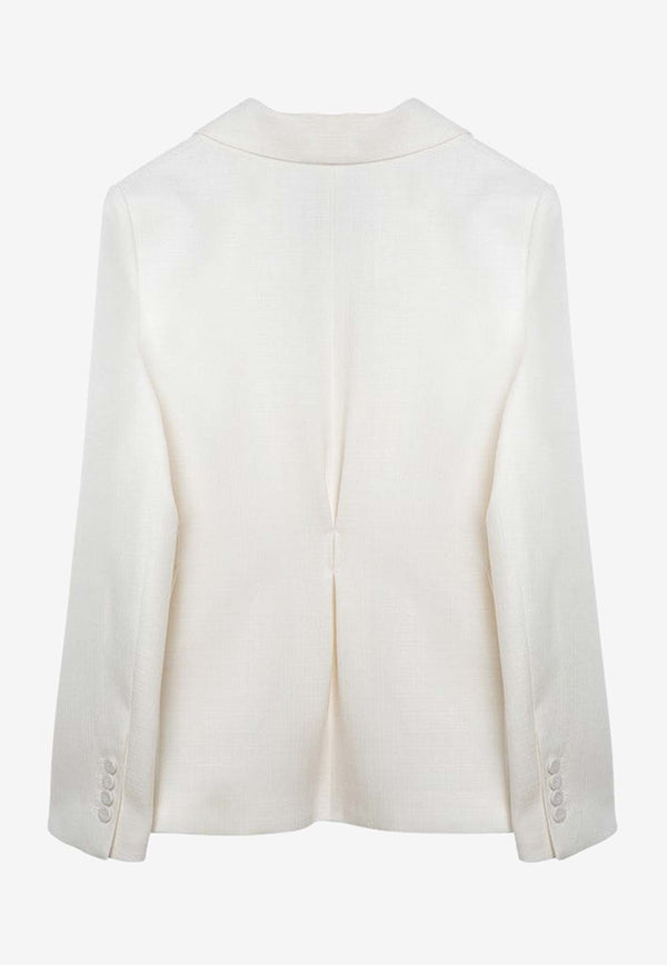 Margaux Lonnberg Ryder Single-Breasted Wool Blend Blazer White RYDERWO/O_LON-WHT