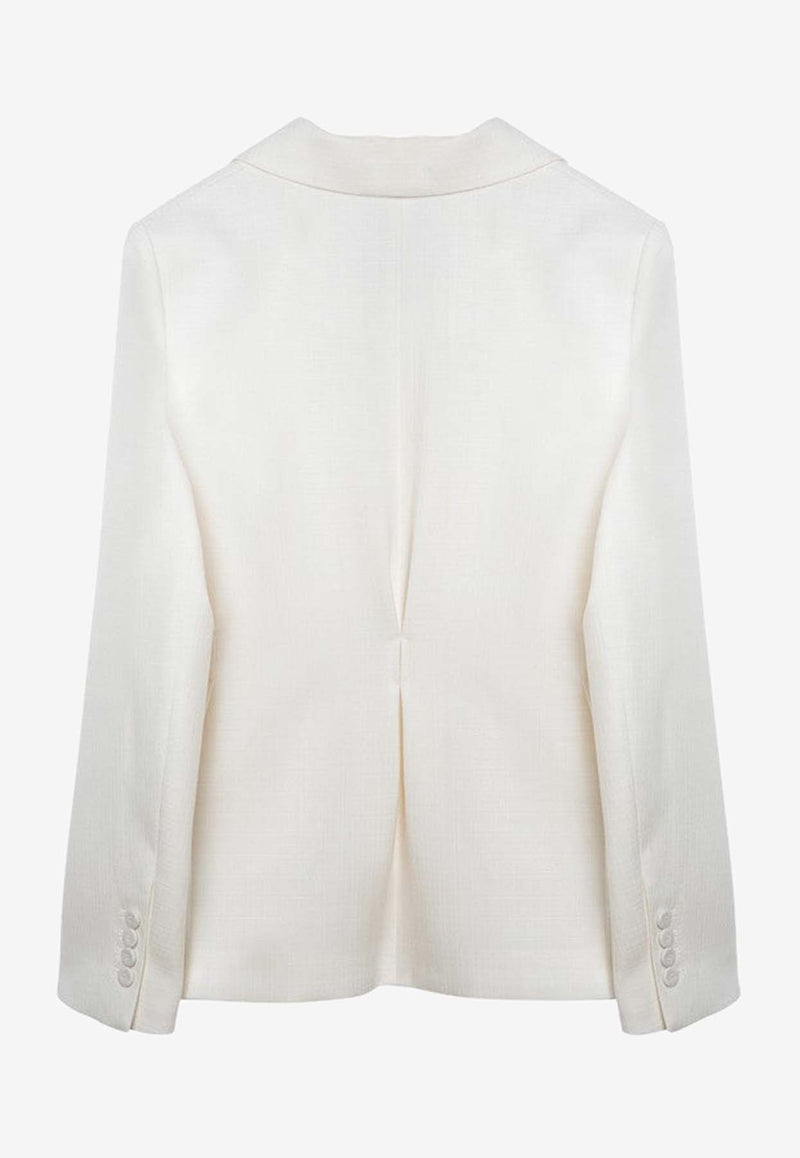 Margaux Lonnberg Ryder Single-Breasted Wool Blend Blazer White RYDERWO/O_LON-WHT