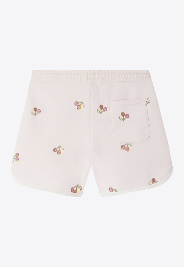 Bonpoint Girls Caroline Cherry Embroidered Shorts Pink S04GBEK00005-ACO/O_BONPO-125B