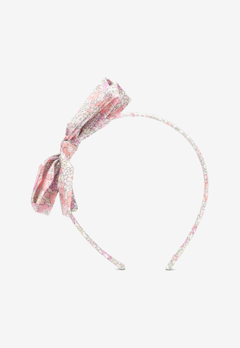 Bonpoint Girls Bow Floral Headband S04GHAW00014CO/O_BONPO-523 Multicolor