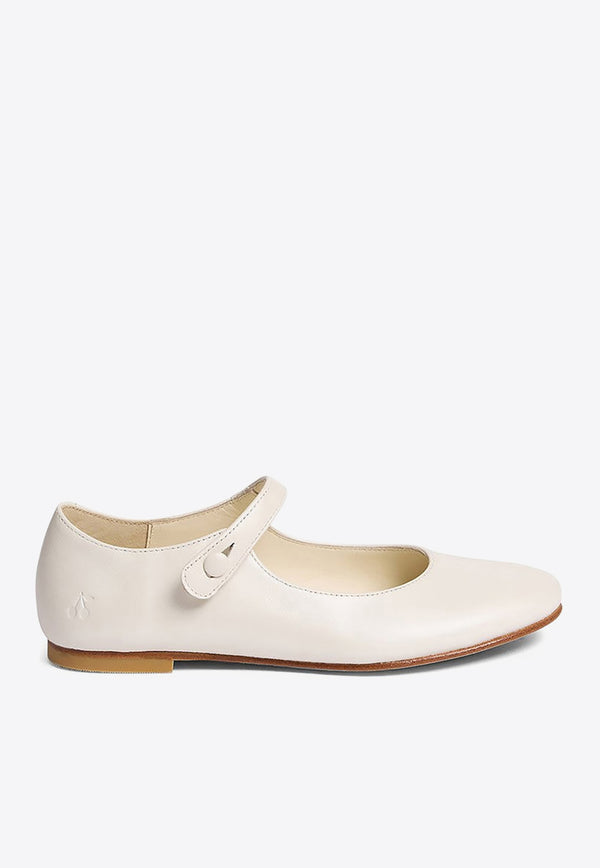 Bonpoint Girls Ella Mary-Jane Ballet Flats Cream S04GSOL00002-CLE/O_BONPO-003