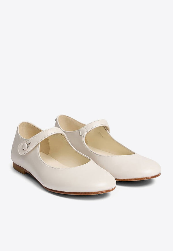 Bonpoint Girls Ella Mary-Jane Ballet Flats Cream S04GSOL00002-CLE/O_BONPO-003