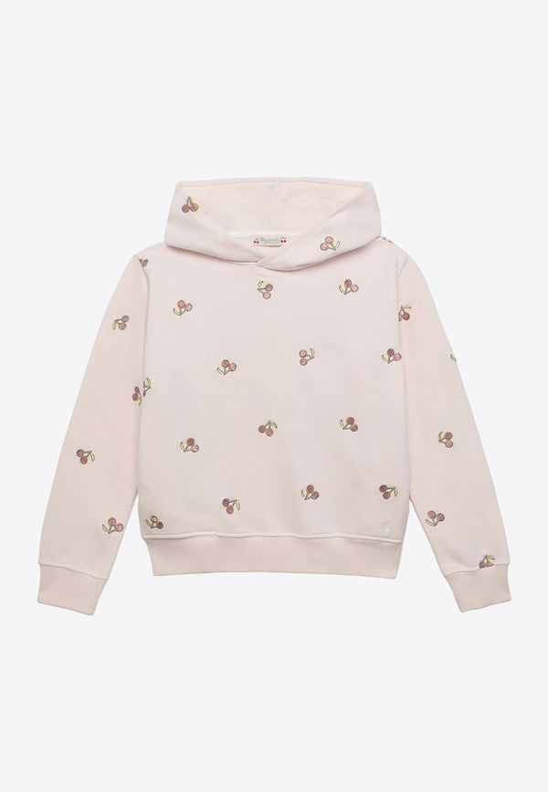 Bonpoint Girls Tita Cherry Embroidered Hoodie Pink S04GSWK00008-ACO/O_BONPO-125B