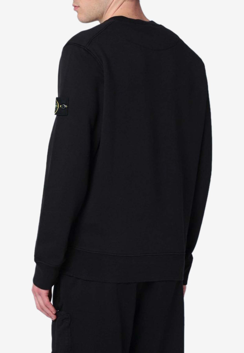 Stone Island Logo Patch Crewneck Sweatshirt Black S156100044S0051/Q_STONE-V0029