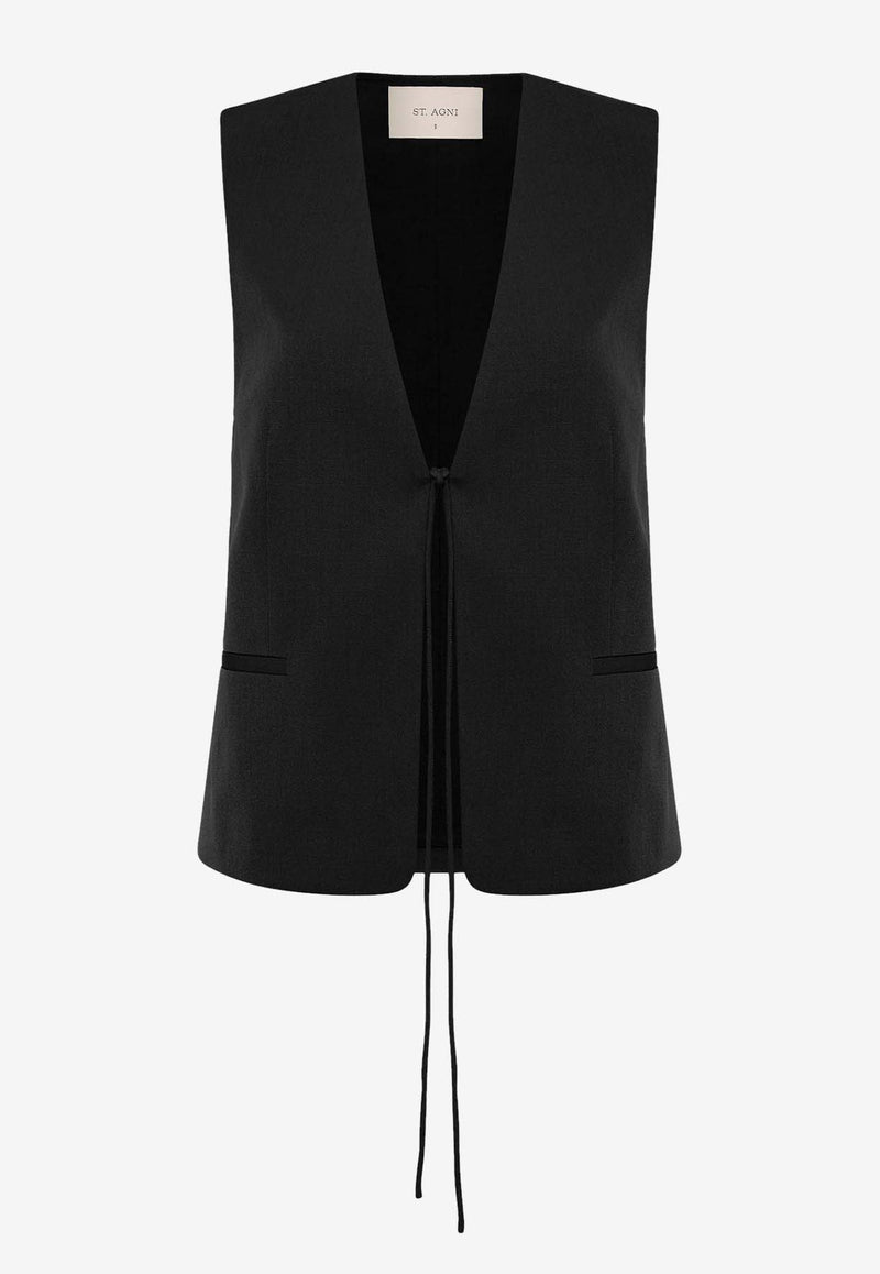 St. Agni Rouleau Wool Vest S24-201BLKBLACK