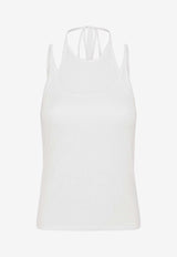 St. Agni Halterneck Layered Tank Top White S24-223WHTWHITE