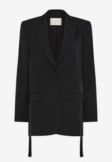 St. Agni Side Stripe Single-Breasted Blazer Black S24-306BLKBLACK