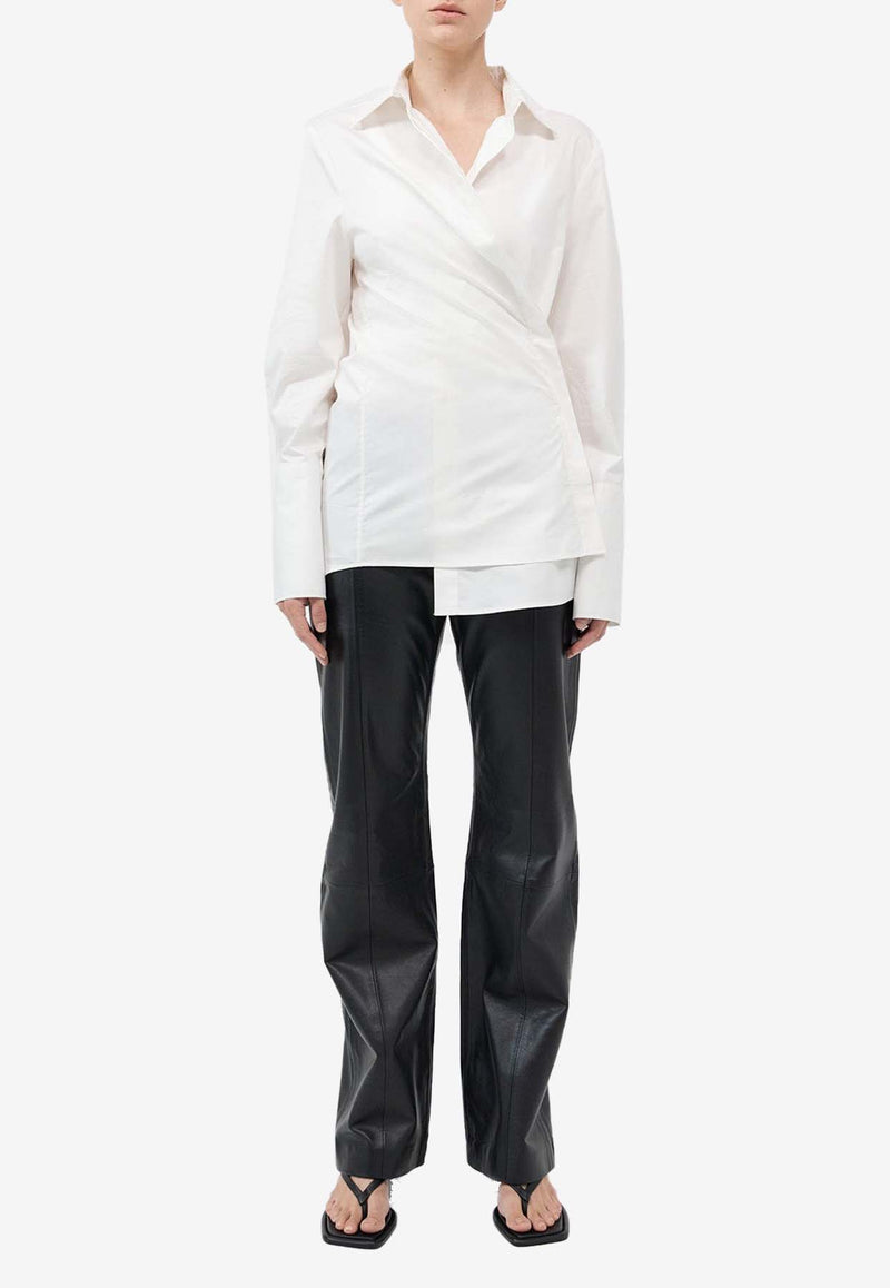 St. Agni Long-Sleeved Wrap Shirt S24-601WHTWHITE