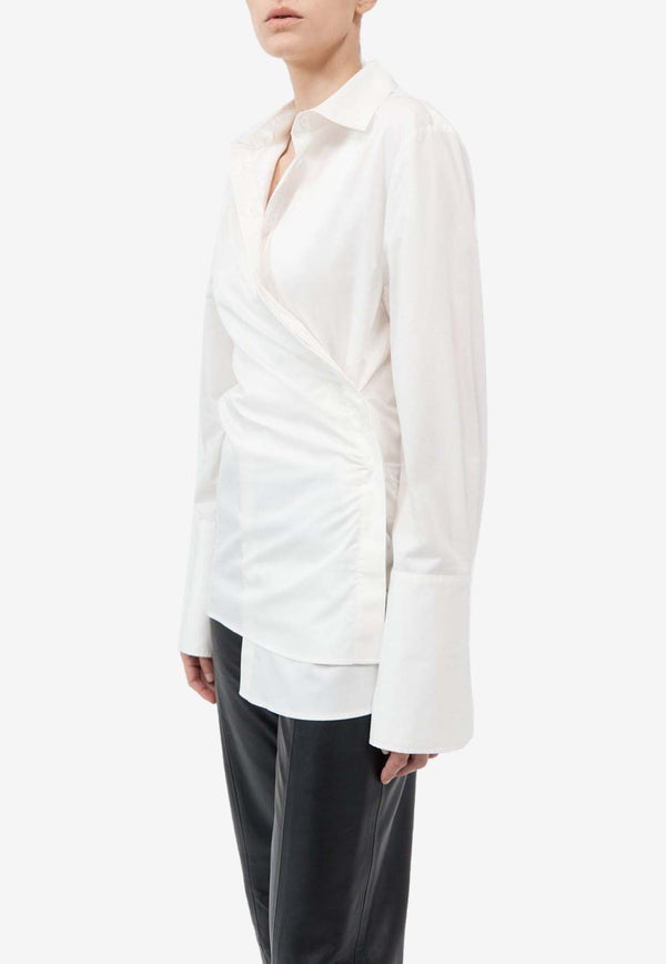 St. Agni Long-Sleeved Wrap Shirt S24-601WHTWHITE