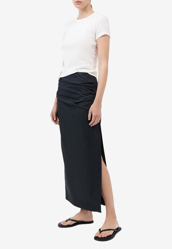 St. Agni Low-Rise Tuck Midi Skirt S24-811BLKBLACK