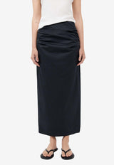 St. Agni Low-Rise Tuck Midi Skirt S24-811BLKBLACK