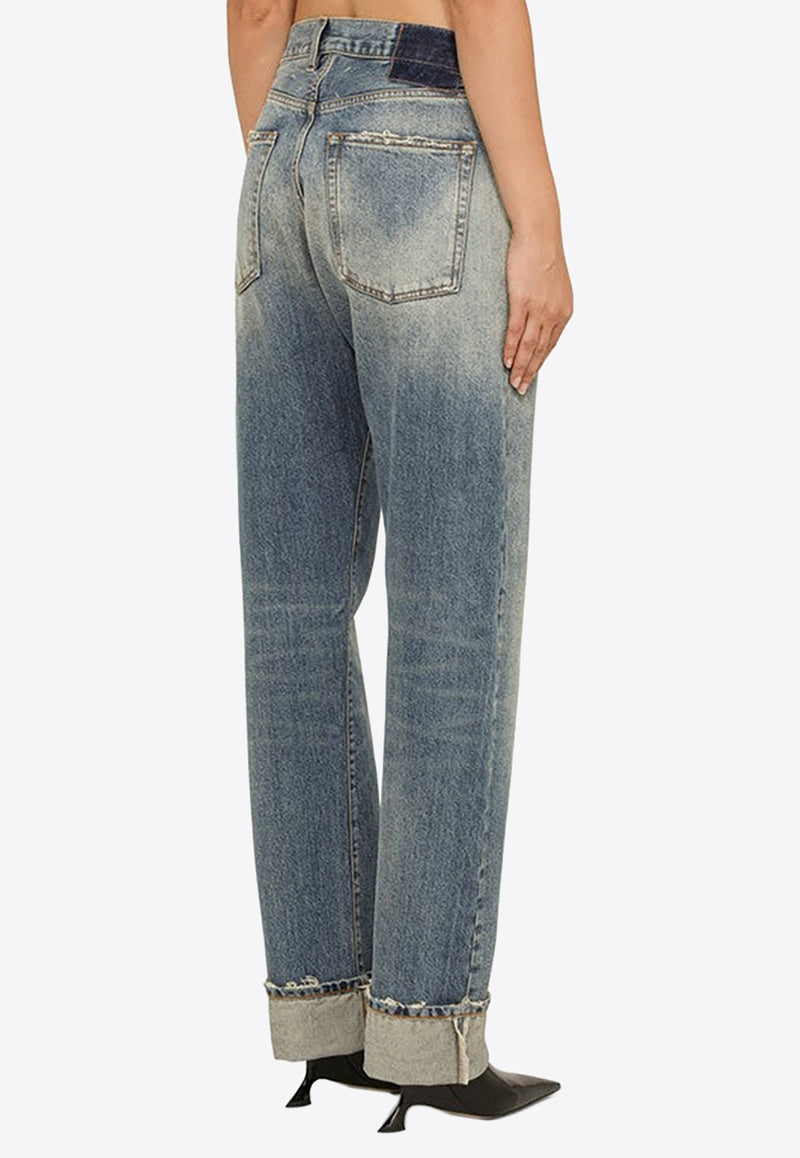 Maison Margiela Straight-Leg Distressed Jeans Light Blue S29LA0094S30561/N_MARGI-984