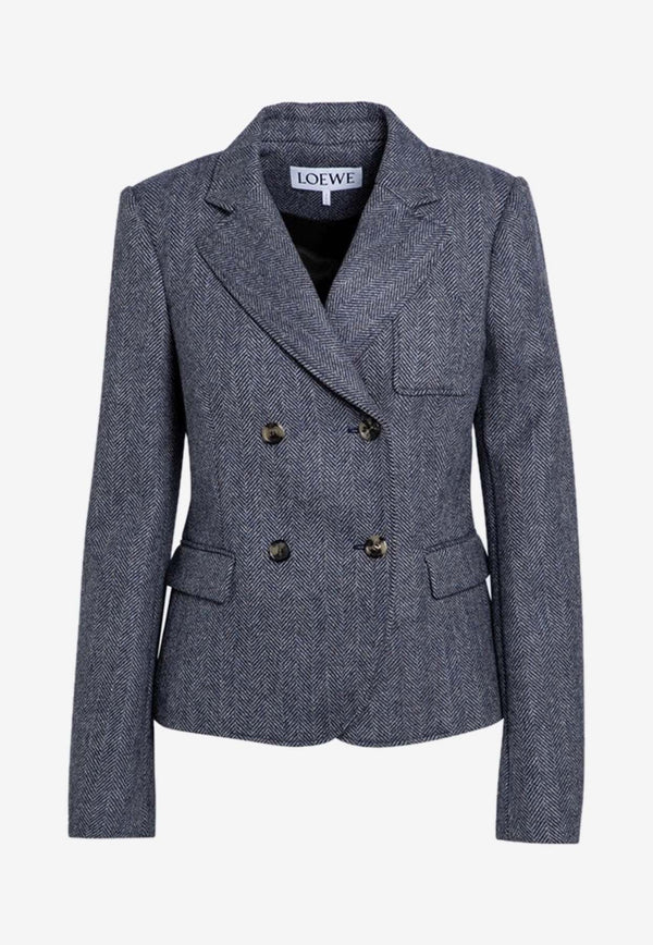 Loewe Double-Breasted Wool Blazer Blue S359Y03X80WO/P_LOEW-5490