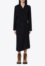 Loewe Belted Viscose Long-Sleeved Midi Dress Black S359Y09XH2VI/Q_LOEW-1100