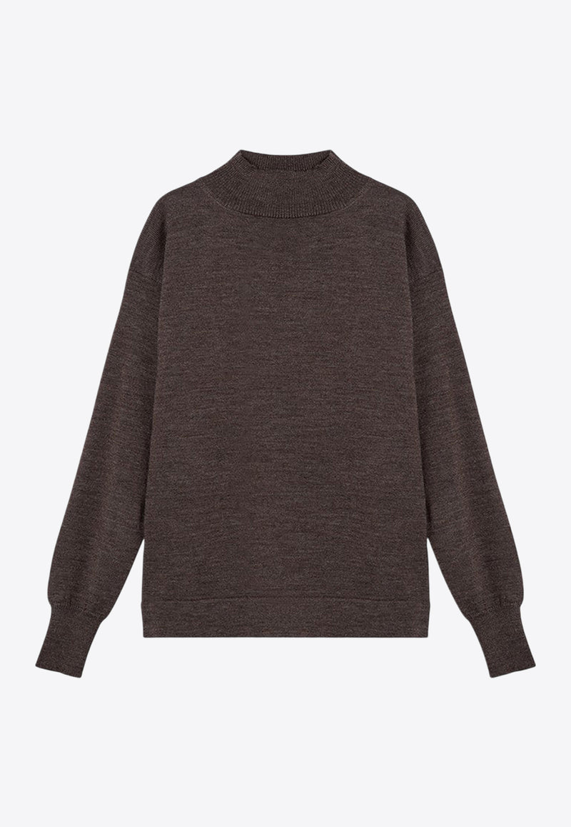 Maison Margiela Four Stitches Wool Turtleneck Sweater Brown S50HL0025M13061/P_MARGI-134M