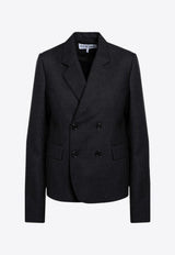 Loewe Double-Breasted Wool Blazer Gray S540Y03XAOWO/P_LOEW-8472