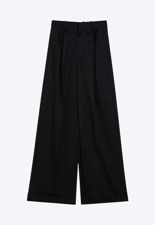 Loewe High-Waist Pleated Wide Pants Black S540Y04XIECO/P_LOEW-1100