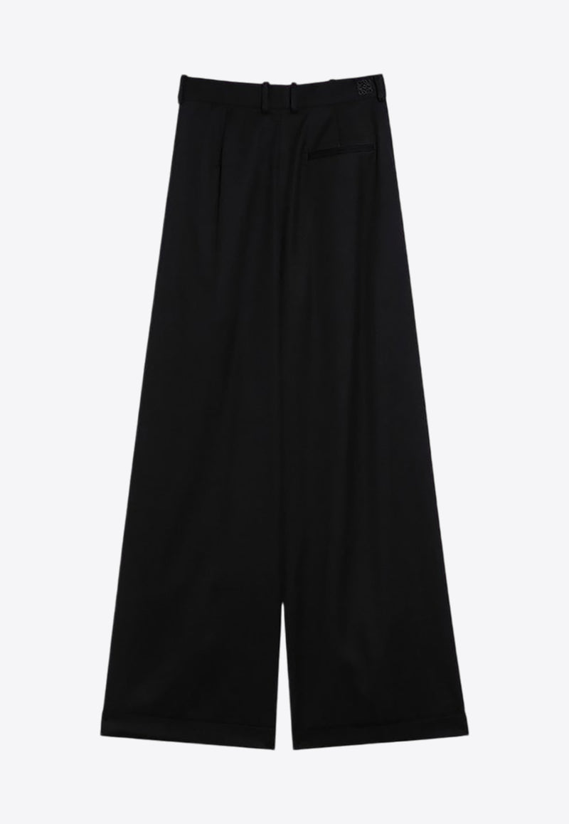 Loewe High-Waist Pleated Wide Pants Black S540Y04XIECO/P_LOEW-1100