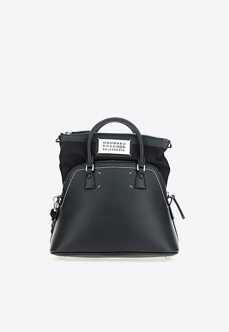 Maison Margiela Mini 5AC Classique Top Handle Bag in Grained Leather Black S56WG0082_P4455_T8013