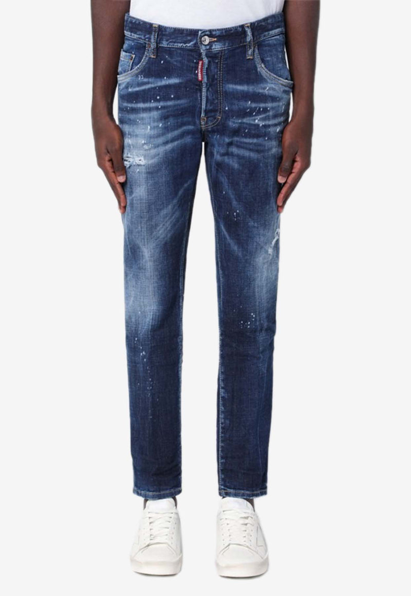 Dsquared2 Skater Distressed Slim Jeans Blue S74LB1556S30664/Q_DSQUA-470