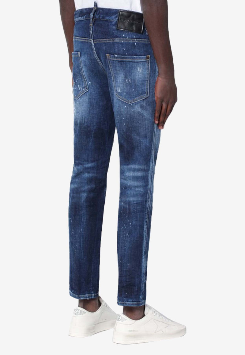 Dsquared2 Skater Distressed Slim Jeans Blue S74LB1556S30664/Q_DSQUA-470