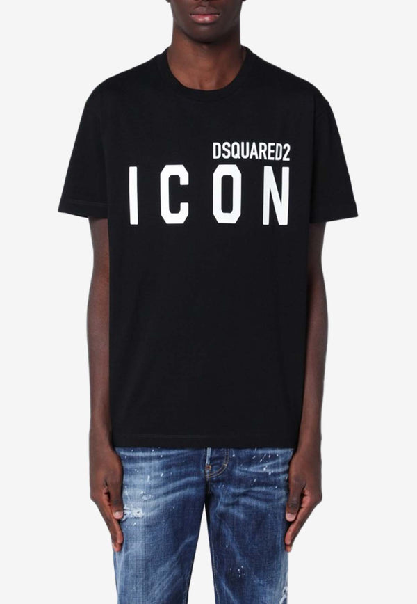 Dsquared2 Icon Cool Logo Print Crewneck T-shirt Black S79GC0003D20020/Q_DSQUA-900