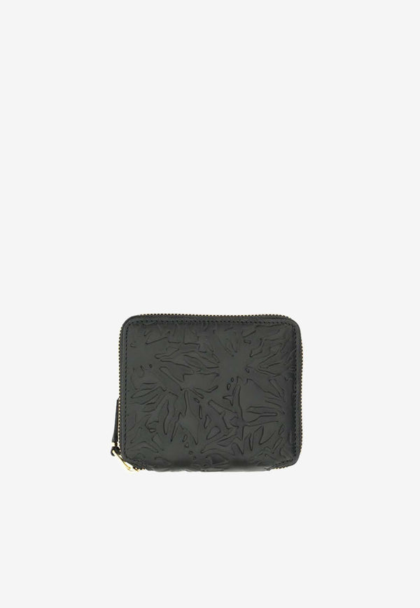 Comme Des Garçons Wallet Embossed Forest Zip-Around Wallet Black SA2100EF_000_BLACK