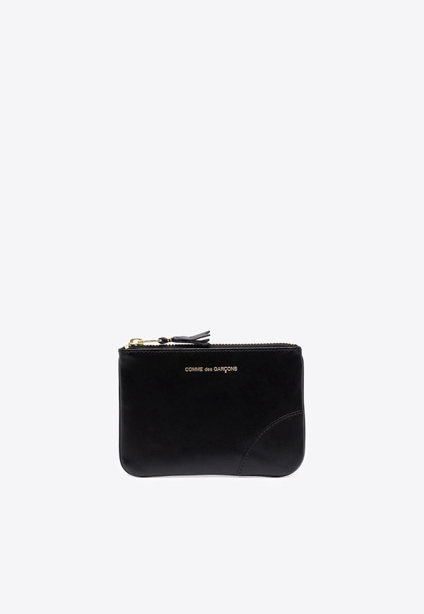 Comme Des Garçons Wallet Logo Print Classic Zip Wallet Black SA8100_000_BLACK