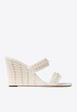 Jimmy Choo Sacoria 85 Pearl-Embellished Wedge Sandals SACORIA 85 WOZ WHITE/WHITE