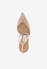 Saeda 100 Crystal Mesh Pumps Jimmy Choo SAEDA 100 BGM BALLET PINK/CRYSTAL