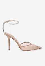 Saeda 100 Crystal Mesh Pumps Jimmy Choo SAEDA 100 BGM BALLET PINK/CRYSTAL