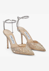 Jimmy Choo Saeda 100 Crystal-Embellished Pumps SAEDA 100 ZPJ GOLD/CRYSTAL